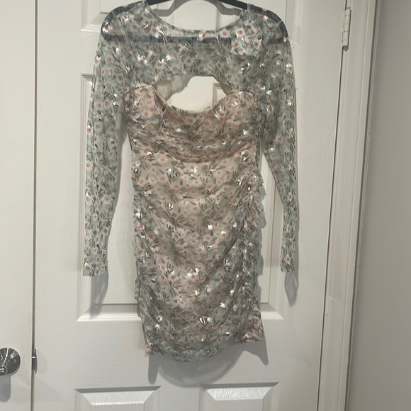 Floral Ruched Mini Dress - Picture 1 of 7